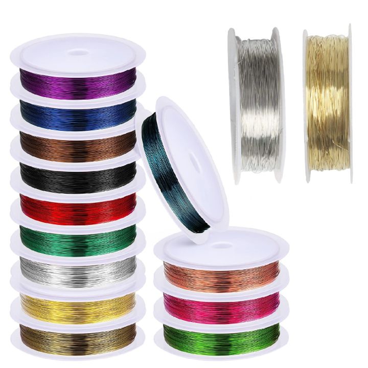 Pack Of 2 Golden and Silver Bendable Metal Craft Wire for Making Jewelry DIY Crafts (0.4mm Thickness) Multicolor