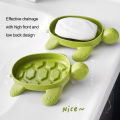 Soap Box with Groove Design Cute Turtle Shape Soap Holder Tray -slip Bathroom Storage for Home Kitchen Supplies Non-stick Soap Box. 