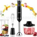 New Hand Blender Set 4-in-1 Multifunctional Heavy-Duty 800w Powerful Copper Motor, Coffee Beater Single & Double Speed Stainless Steel Immersion Blender - Egg beater and Milk Frother - Meat Chopper 600ml -Juicer Machine - Electric Grinder - Food Processor. 