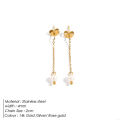 St.delan Freshwater Pearl Earrings Simple and Fashionable Stainless Steel Stud Earrings Wholesale Titanium Steel 14K Gold Plated Earrings. 