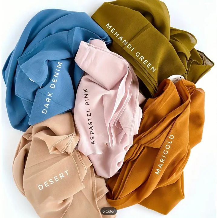 Pack%20of%205%20chiffon%20hijab%20scarf%20stoller%20/%20Plain%20Chiffon%20Goergett%20Hijab%20Staller%20For%20Girls%20and%20Women's%20-%20Image%207