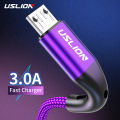 USLION 3m 3A Micro USB Cable For Xiaomi Redmi HTC USB Fast Charge Phone Charging Wire Cable For Samsung Android Phone Charger. 