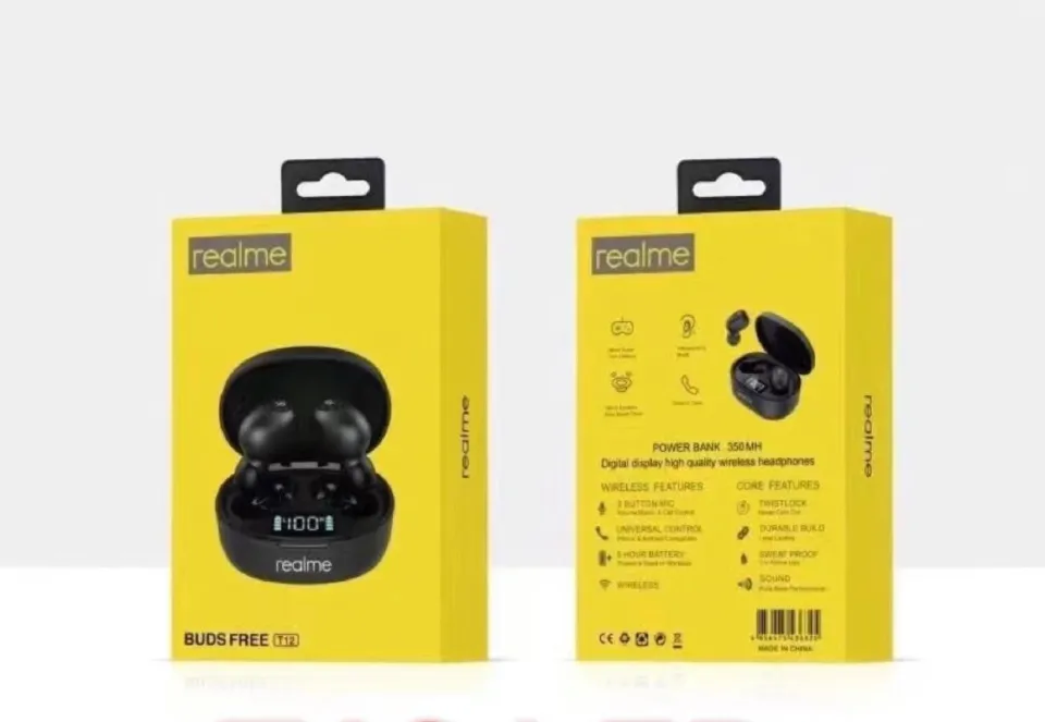 Box Realme Wireless Headphones Realme T110 Wireless Earbuds Top