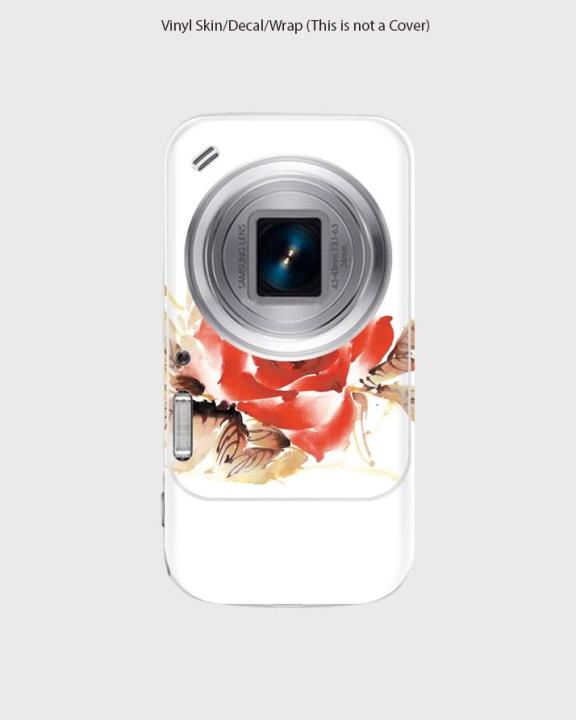 Samsung S4 Zoom  Phone Skin Only Back And Sides Red Canvas-1Wall793