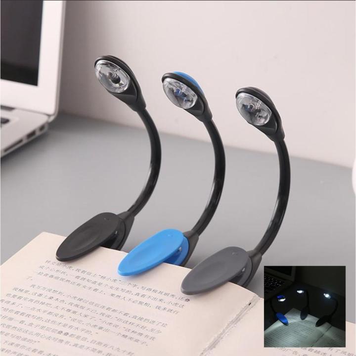 Portable Bendable Battery Powered Clip-On Book Lamp/ LED Eye Protection Reading Light/ Travel Bedroom Flexible Small Desk Lamp 1Pcs