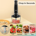 Hand Blender  4-in-1 Hand Blender With Food Chopper, Egg Whisk, 600ml Mixing Beaker, Electric Stick Blender with Two Speeds Turbo option - Stick blender Handheld Heavy Duty Copper Motor Good For Fruits, Vegetable, Nuts, Meat. 