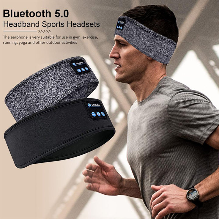 New Bluetooth-Compatible Sleeping Headphones Sports Headband Thin Soft Elastic Comfortable Wireless Music Earphones Eye Mask