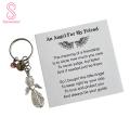 Angel Wing Keychain Decor Guardian Angel Wing Keychain with Letter Charm Best Friend Gift Guardian Angel Keychain. 