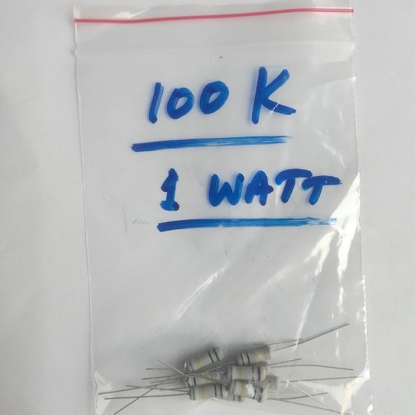 10 Pcs - Resistor 1 Watt 100K Resistance - 1W - 100 K - ±5% Tolerance Resistors