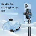Mobile Phone Cooler Magnetic Cooling Fan Case Radiator for PUBG Gaming, Dual-core Magnetic Cooler with Back Clip, Double fan mobile cooler. 