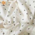 135X50cm Crescent Crepe Double-Layer 100% Cotton Fabric, Making Soft Baby Clothes DIY Clothing Fabric. 
