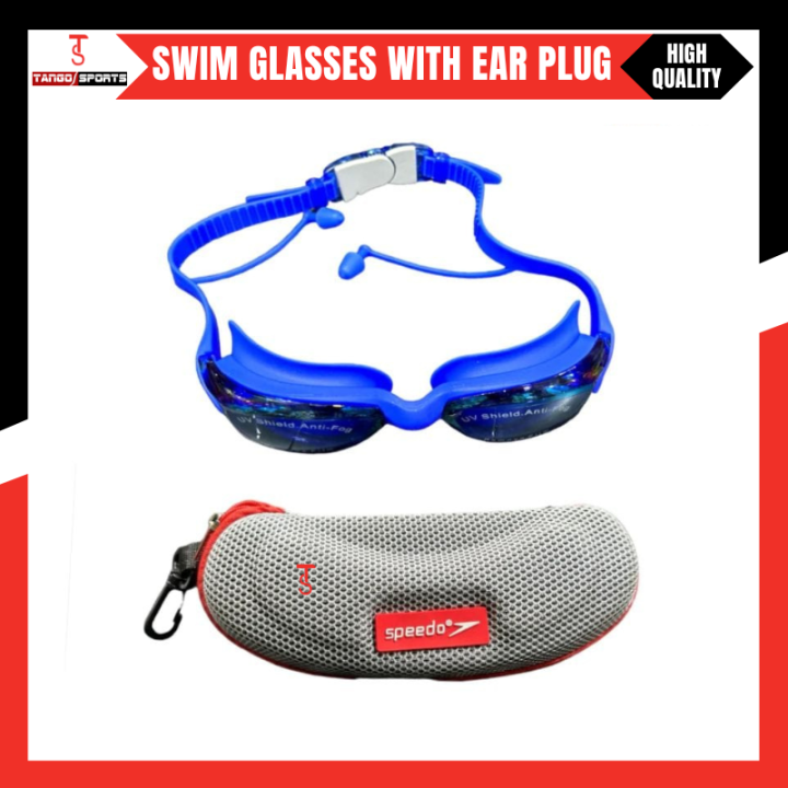 Speedo Swimming goggles - Blue Professional Adult Anti-fog UV protection Lens Men Women Swimming Goggles Waterproof Adjustable Silicone swim Glasses in pool
