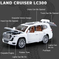 1:24 Scale Model Car Toyota LAND CRUISER LC300 LC200 Prado SUV Alloy Car Model Pull Back Diecast Metal Toy Off-road Vehicle Car Simulation  Model Toy Car With Push Lights Sound Collection Model Car Best Gift for Kids Boys Girls. 