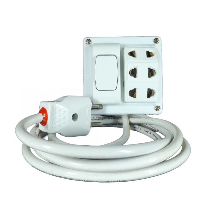 Extension Board with 2-pin 3 Sockets Female Male Electric Plug Flexible Extension Cable HQ 40/76 Wire 3 Sockets Extension Board