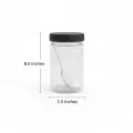Pack of 6 / 12 Airtight Kitchen Storage Containers 350ml - Leakproof Masala Jar Set - Stackable Plastic Spice Box & Pantry Organizer + Free Spoons. 