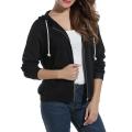 Black Zipper Plain Tag Print Kangaroo Hoodie Pocket Drawstring Casual Pullover Hodie Clothing Long Sleeves Export Quality Huddie Winter Wear Smart Fit Hoody For Women Girls. 