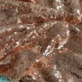 Royaltime Shimmer Pink Gold Sequin Fabric By The 0.5 Yard Two Way Stretch Embroidered Mesh African Lace Fabric for Dress Sewing. 