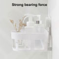 Removable Suction Cup Shower Tray Space-saving Shower Caddy with Drainage Hole Wall Mounted Bathroom Shelf for Organizing Toiletries Accessories Abs Material Shower Shelf. 