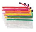 Transparent Clear Pencil Pouch With Zipper and Partition for Office and School Stationery Organizer - Pack of 5. 