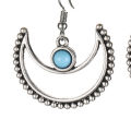 Quasar Trendy Faux Turquoise Earrings Shimmering Moon Dangle Earrings Hypoallergenic Lightweight Jewelry Gift for Women Style Women Earrings. 