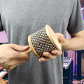 1 PCS Diameter 11.5cm Wooden Hand Kabasa, Hand-Cranked Percussion Instrument with Metal Beads As Shown for Adult Band Music Education. 
