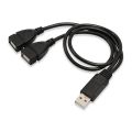 USB 2.0 A Male to 2 Dual USB Female Jack Y Splitter Hub Power Cord Extension Adapter Cable. 