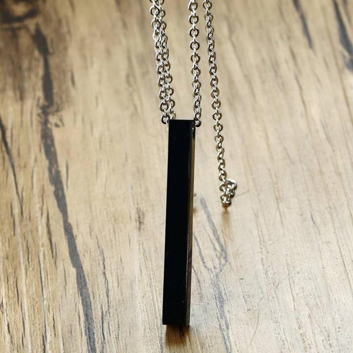 Silver Pure Stainless Steel Bar/Rectangular Chain Locket/Necklace/Pendant for Girls/Women