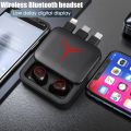 INNOVAT® M88Plus Power Bank Wireless Bluetooth Earphones 2-in-1 High Battery Ultra Long Range Earbuds TWS Black Technology Headphones. 