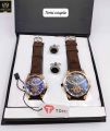 TOMI COUPLE WATCH GOOD LOOKING DILE GOOD QUALITY LATHER STRAP WITH CAFLING. 