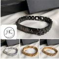 Personalized Engraved Name Bracelet Men Custom Name Letter ID Bracelets Stainless Steel Bracelets Man Jewelry. 