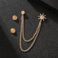 Men's Brooch Suit Pin Tassel Chains Pin Exquisite Jewelry Charm Brooch Lapel Pin Hanging Chains Brooches for Coat Suit Shirts Dance Ceremony. 