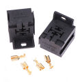 2Sets 5Pin Poles Automotive Relay Base Holder Socket With Mounting Bracket For Relays 3334485008 DJJ7054Y-6.3-21 Demoo. 