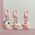 1PC Car Keyring Pink Sanrio Anime Keychain Hello Kitty Melody Kuromi Cinnamoroll Cartoon Dolls Action Figure Model Bags Pendant JIJIN. 