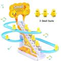 Small Ducks Climbing Toys - Electric Ducks Chasing Race Track Game Set - Playful Roller Coaster Toy with 3 Ducks LED Flashing Lights & Music Button - Fun Duck Stair Climbing Toy for Toddlers and Kids. 