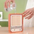 Rechargeable Battery Operated Mini USB Fan with Mist Water Spray Mini Cooler With Led Night Light Mini Ac Personal Air Cooler Desk Fan for Office Kitchen Home. 