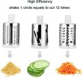 Vegetable Drum Slicer with 3 Blade - Manual Tabletop Drum Multi-Shredder Cheese Grater Machine - 3 In 1 Manual Rotary Vegetable Drum Cutter Hand Operated Chopper - Drum Grater - Salad Cutter - Kitchen & Dining, Food Processors - Graters, Peelers & Slicer. 