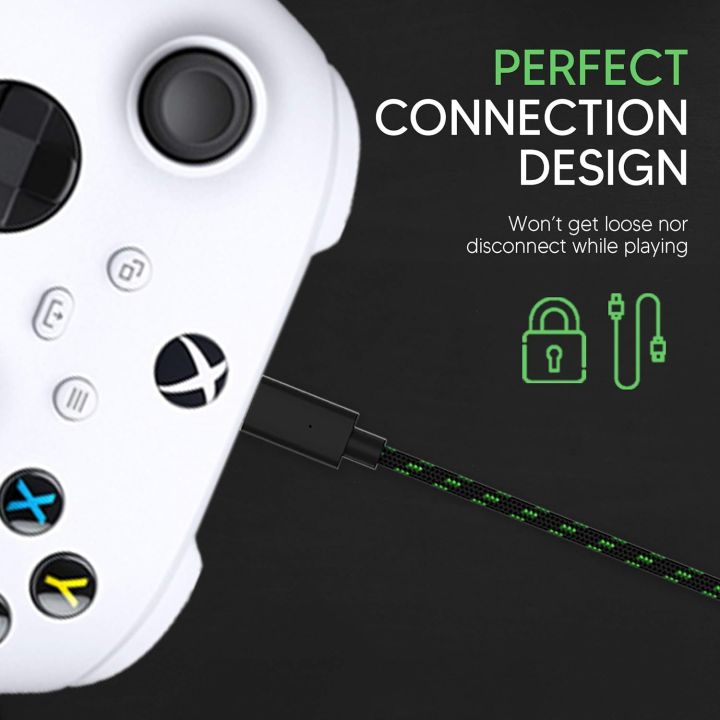 Xbox%20Controller%20Charger%20Cord%20for%20Series%20X%20-%2010'%20Nylon%20Braided%20USB%20C%20Charging%20Cable,%20Compatible%20w/Android%20Samsung%20Galaxy,%20PS5%20(Pack%20of%202)%20-%20Image%202