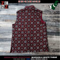 Men's Sindhi Ajrak Waistcoat for Adult Males Pakistani Traditional Cultural Wear. 