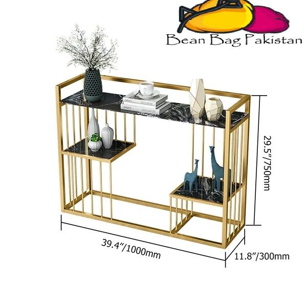 luxury console table gold frame powder coated paint console table for entryway