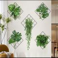 Grass Wall Sticker, 3D Artificial Plant Wall Art, Green Plant Wallpaper Sheet, Indoor Leaves Wall Frame, Water Proof Stickers, Removable DIY Green Leaf Flower, Self-Adhesive Home Decor Art Mural for Bedroom, Living Room, Kitchen, Bathroom & Office. 