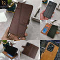 Infinix Note 50 Pro 4G Cover - Dark Brown - Premium Leather Megantic Flip Book Covers With Card Holding Option. 