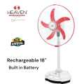 Rechargeable AC/DC Pedestal/Stand Fan with Adjustable Height Built in Battery. 