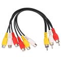 New 3 RCA Male To 6 RCA Female Plug Splitter TV DVD Video Adapter AV Cable. 
