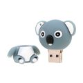2Pcs Flash Disk : 1Pcs 32GB USB 2.0 Owl Memory Stick Rose Red & 1Pcs Mini Animal Cartoon Grey. 