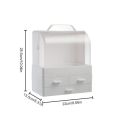 Modern Cosmetic Organizer Makeup Storage Holder, Display Make up Caddy Shelf Organization Boxes Case Dustproof, Handle and Drawer on Countertop. 