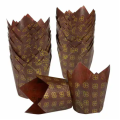 Tulip Cupcake Liners with Golden Model - 50 Standard size of Tulip Cupcake Wrappers Made from Premium Greaseproof Paper with Golden Model - Perfect Muffin Baking Cups for Every Festive Occasion. 
