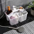 Portable Shower Caddy Basket with Compartments Cleaning Supplies Organizer with Handle Plastic Storage Divided Basket Tool Bin for Bathroom, Bedroom, Kitchen, College Dorm, Under Sink, White. 