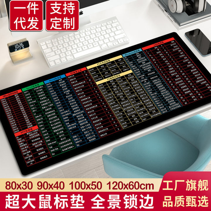 Extra Large Mouse Pad Office Shortcut Keys Computer Keyboard Game Desk ...