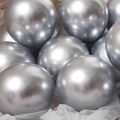 10 pcs 10 inch Original Shiny Silver Chrome Balloons Genuine Solid Metallic Chrome Silver Balloon High Quality Latex Balloon  Birthday Party Decoration, Wedding. 
