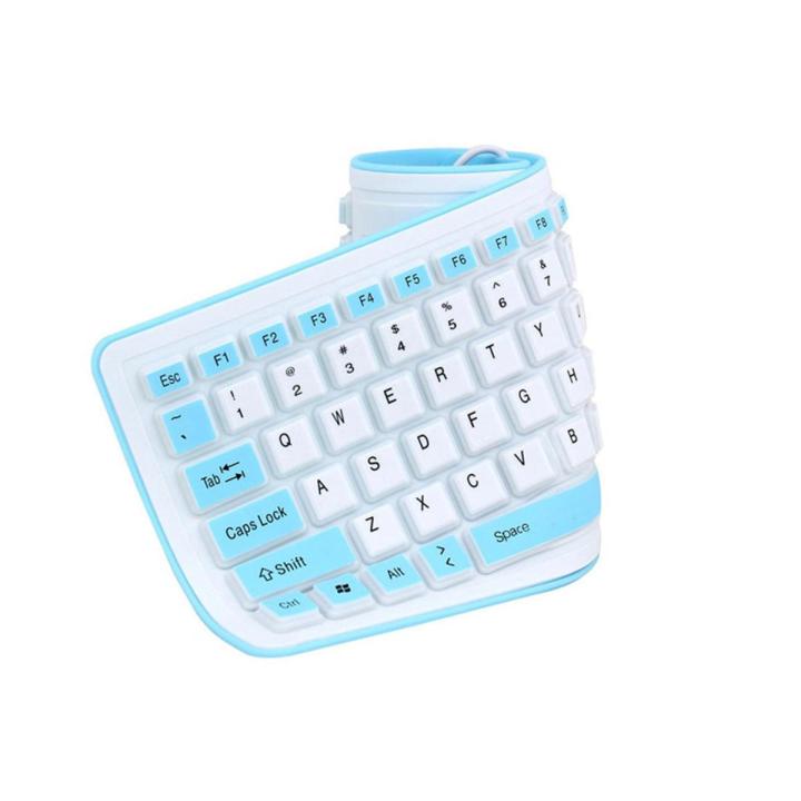 New Portable Silent Foldable Silicone Keyboard USB Wired Flexible Soft Waterproof Roll Up Silica Gel Keyboard for PC Laptop